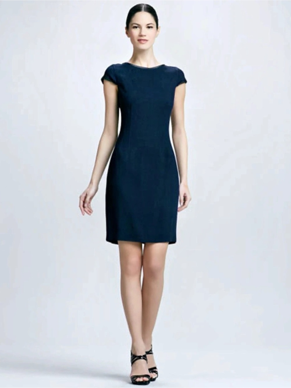 Elie Tahari Navy Mini Dress with Back Zipper
